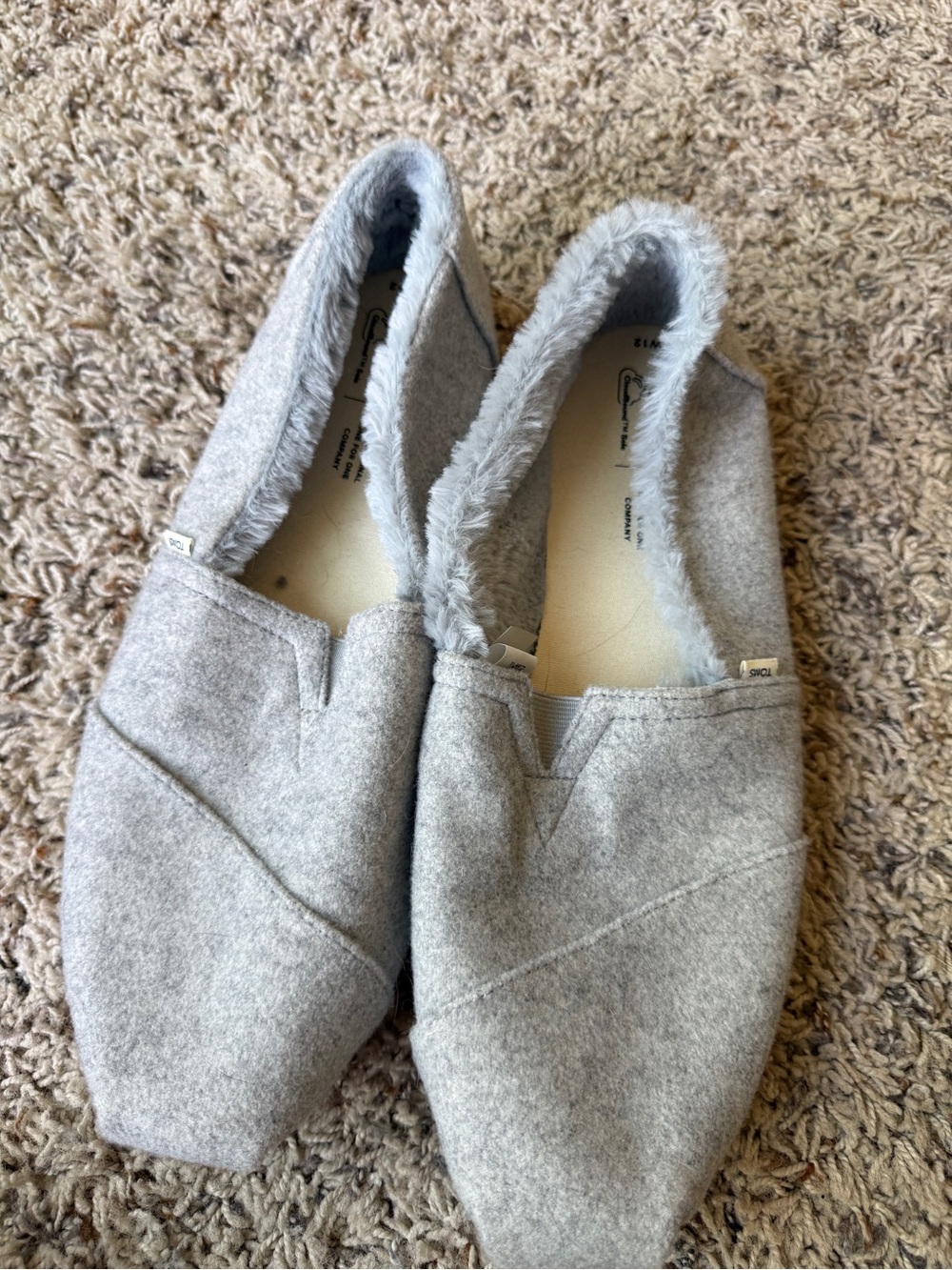 Cozy Women's Gray Slip-On Wool-Blend TOMS